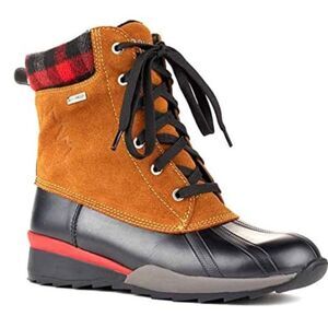 Cougar Totem Winter Waterproof Boots Women's‎ 9M Tan Suede Insulated Plaid Warm